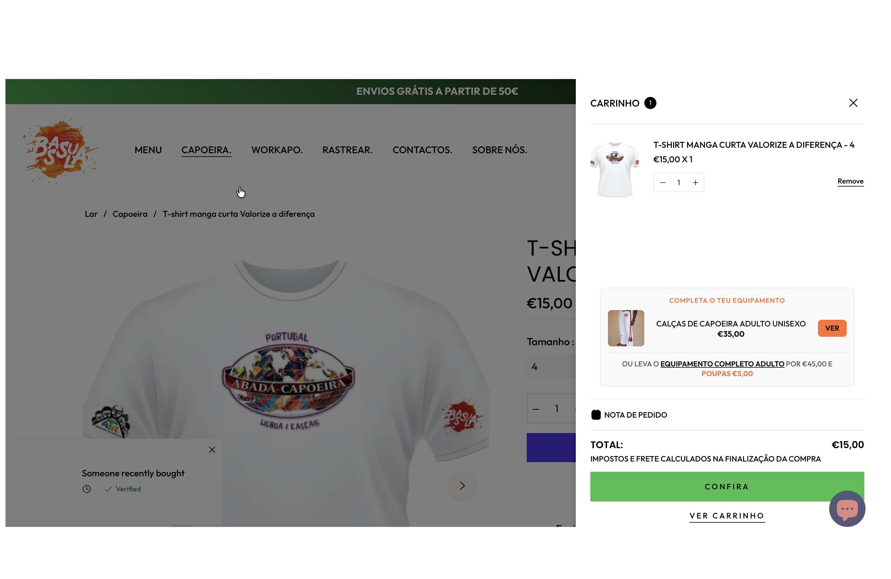 Loja Shopify da eBassula com automação de encomendas
